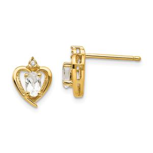 Gemstone Classics(tm) 14kt. Topaz Diamond Stud Earrings