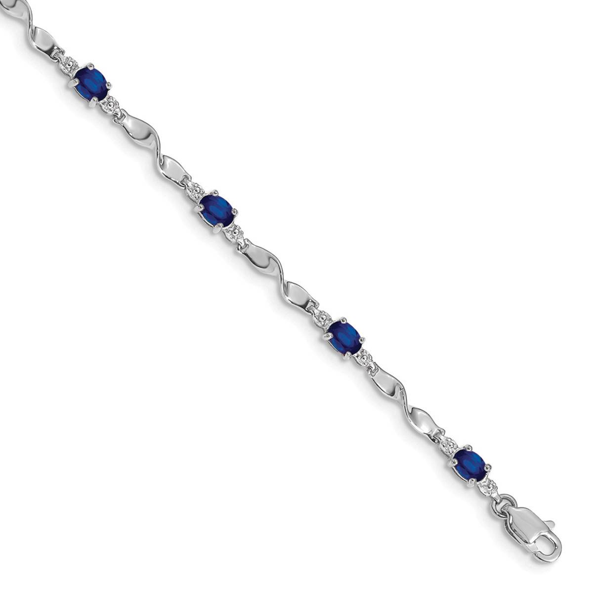 Gemstone Classics(tm) 14kt. Diamond & Sapphire Twist Bracelet