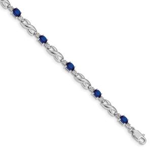 Gemstone Classics(tm) Sapphire & Diamond Oval Link Bracelet