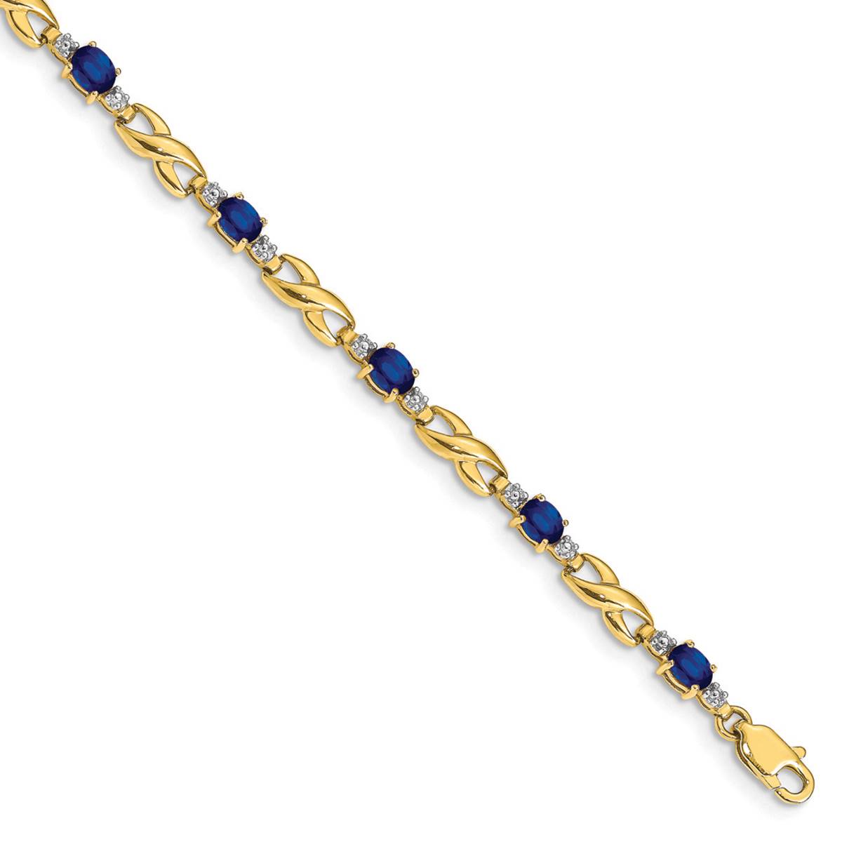 Gemstone Classics(tm) Diamond & Sapphire Oval Link Bracelet