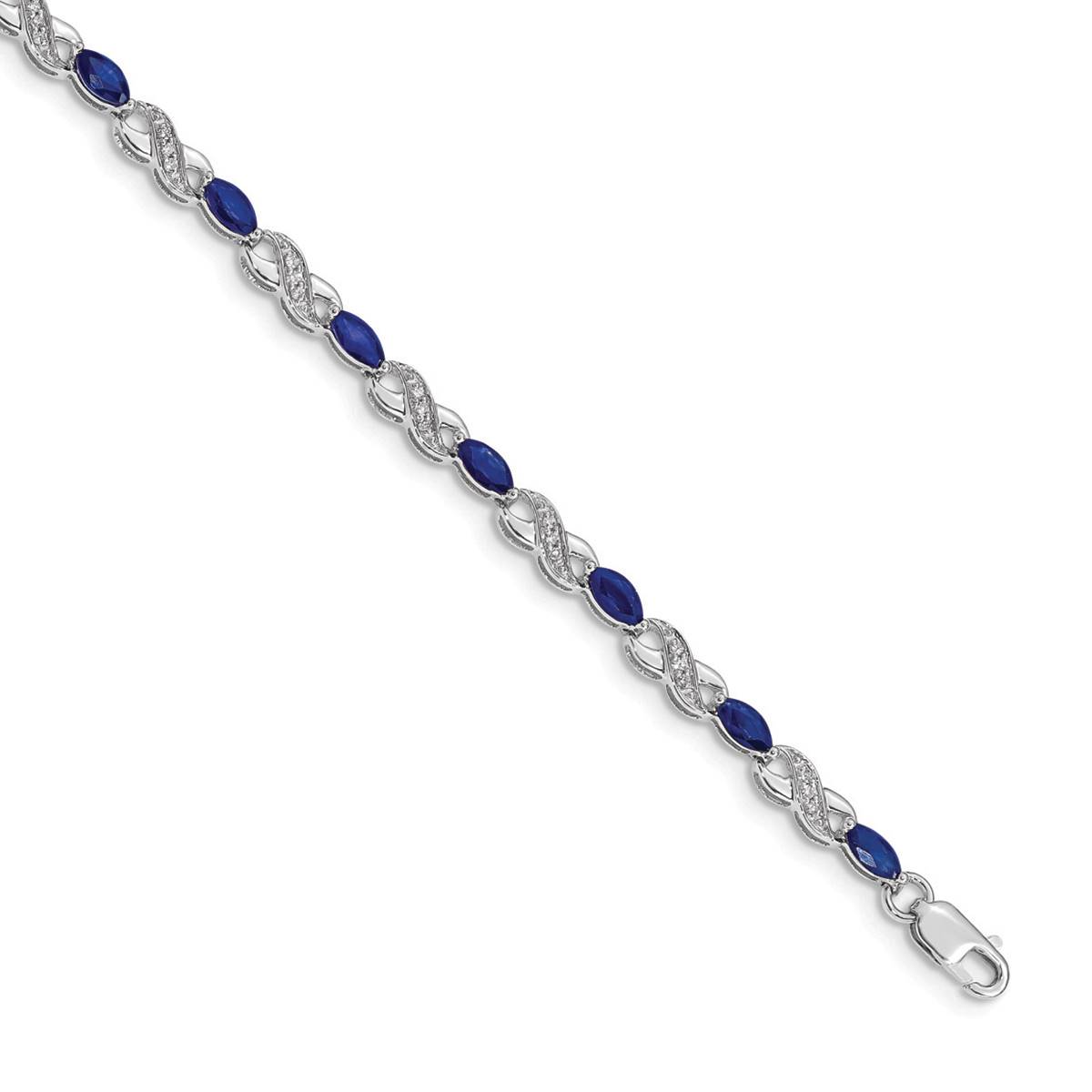 Gemstone Classics(tm) Diamond & Sapphire Infinity Bracelet