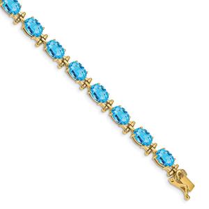 Gemstone Classics(tm) 14kt. Yellow Gold Blue Topaz Bracelet
