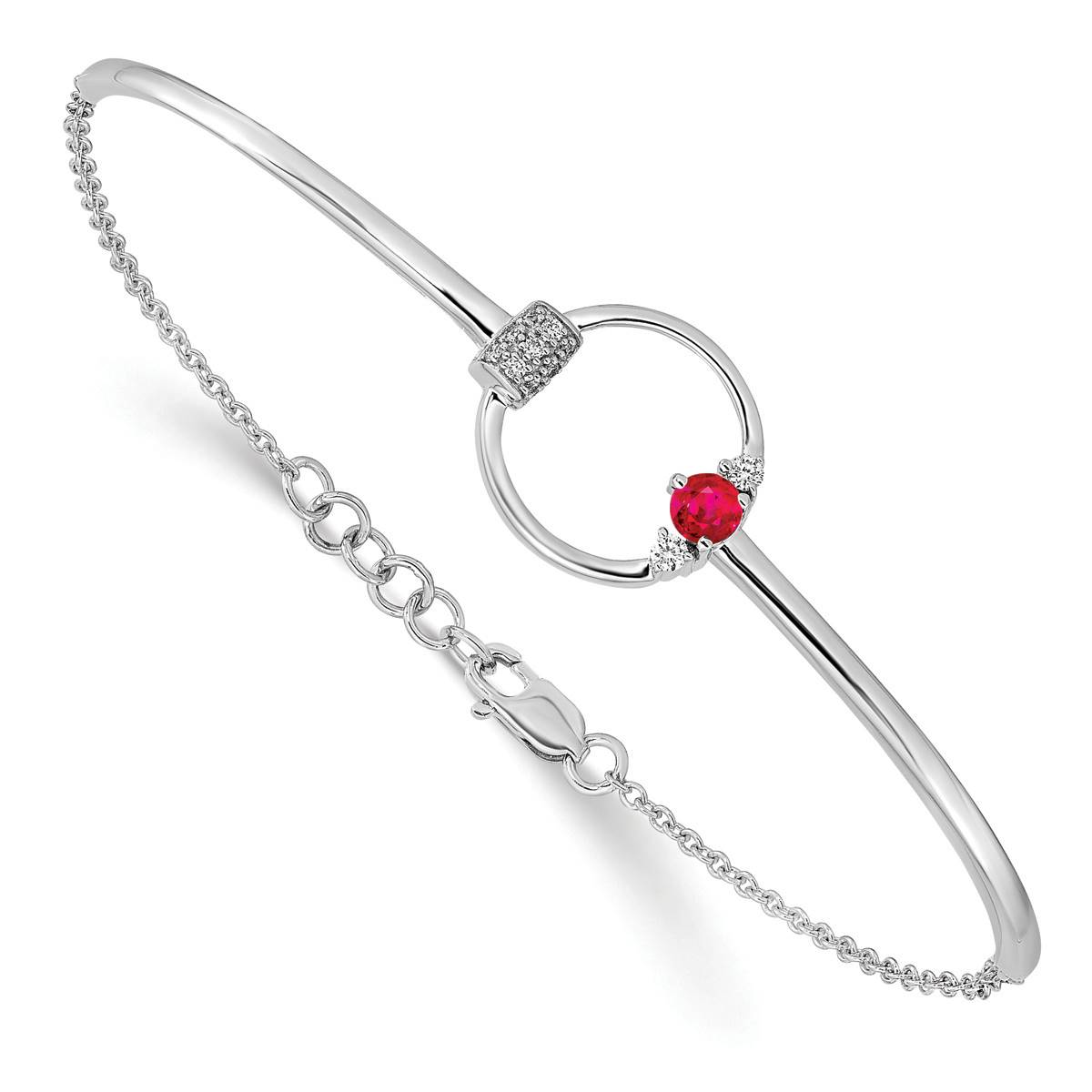 Gemstone Classics(tm) 14kt. Diamond & Ruby Charm Bracelet
