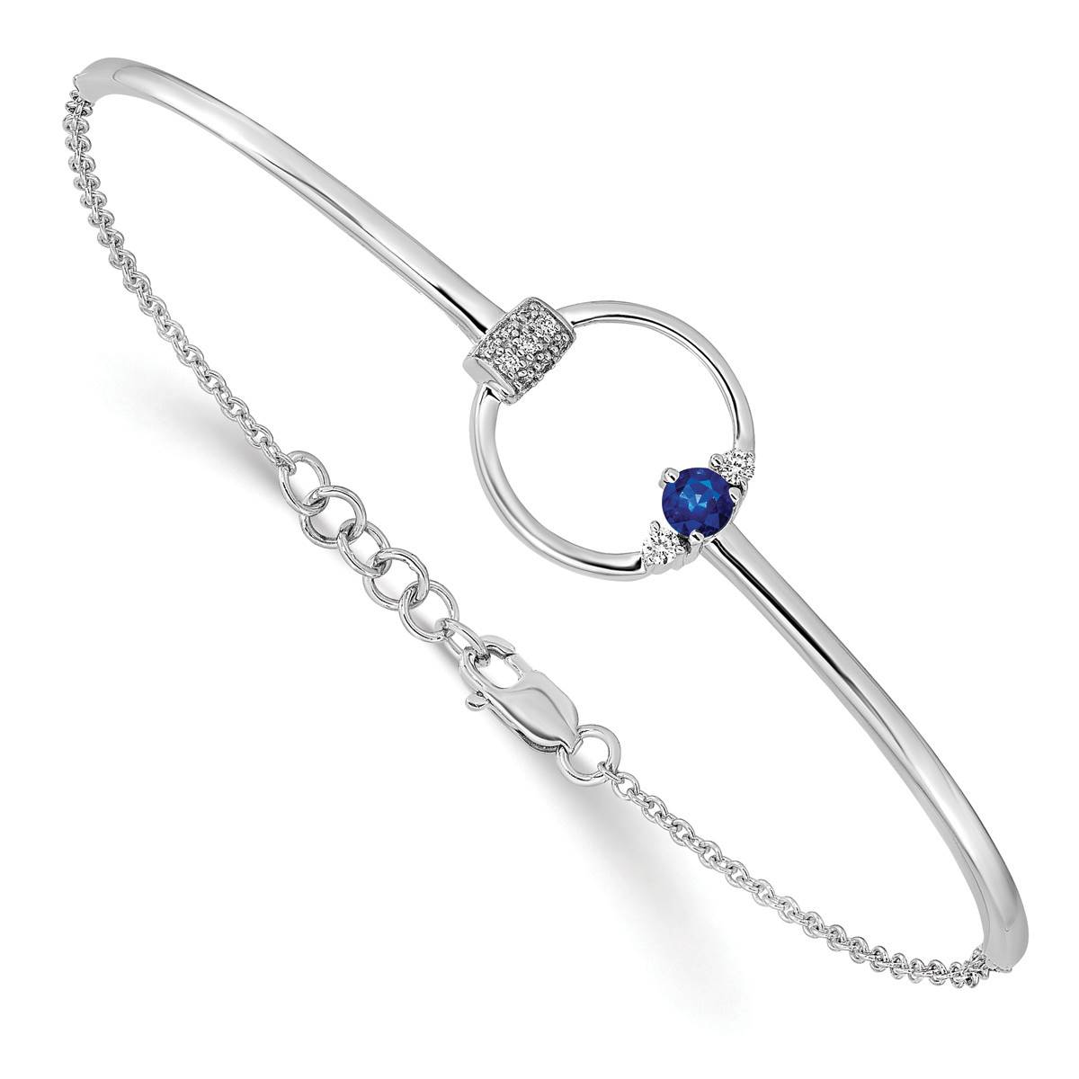 Gemstone Classics(tm) 14kt. Diamond & Sapphire Charm Bracelet