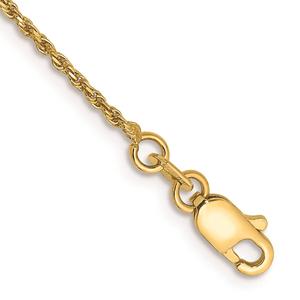 Gold Classics(tm) 1.15mm. 14kt. Diamond Cut Rope Chain Bracelet