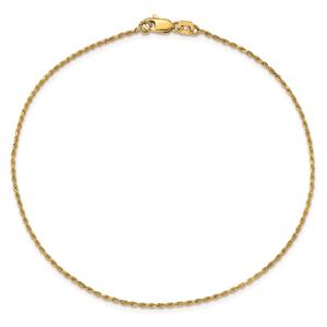 Mens Gold Classics(tm) 1.15mm. 14kt. Diamond Cut Rope Chain Bracelet alternate view
