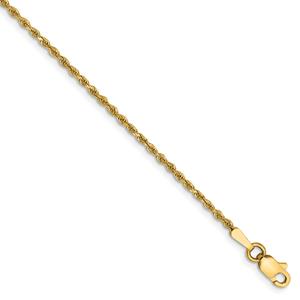 Gold Classics(tm) 1.50mm. 14kt. Diamond Cut Rope Chain Anklet
