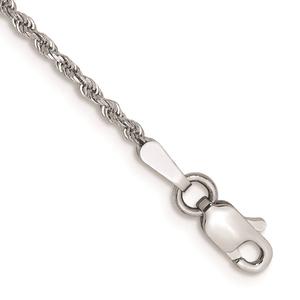 Gold Classics(tm) 1.5mm. White Gold Diamond Cut Rope Anklet