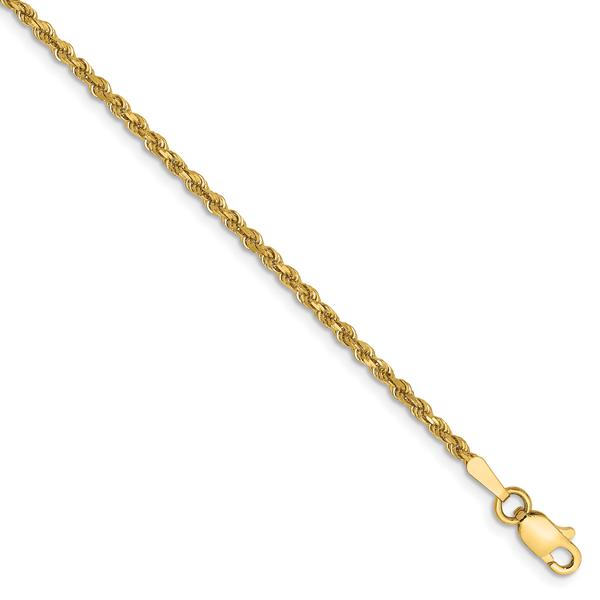 Gold Classics(tm) 1.75mm. 14kt. Diamond Cut Rope Chain Anklet