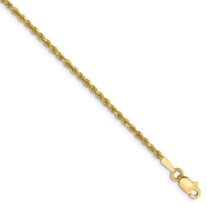 Gold Classics(tm) 1.75mm. 14kt. Diamond Cut Rope Chain Anklet
