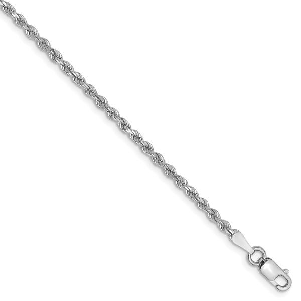 Gold Classics(tm) 2mm. White Gold Diamond Cut Rope Bracelet