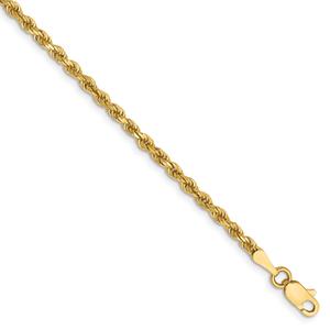 Gold Classics(tm) 2.25mm. 14kt. Diamond Cut Rope Chain Anklet
