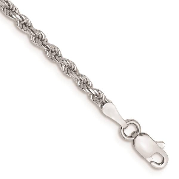 Gold Classics(tm) 2.25mm. 14kt. White Diamond Cut Rope Bracelet
