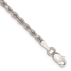 Gold Classics(tm) 2.25mm. 14kt. White Diamond Cut Rope Bracelet
