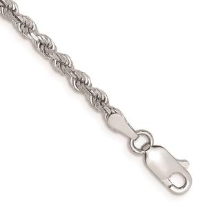 Gold Classics(tm) 2.75mm. 14kt. White Diamond Cut Rope Bracelet