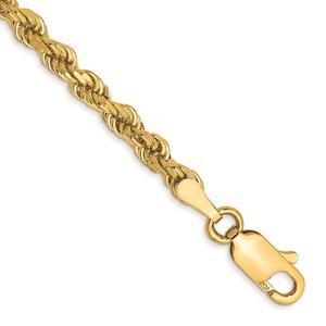Gold Classics(tm) 3.20mm. 14kt. Diamond Cut Rope Chain Bracelet