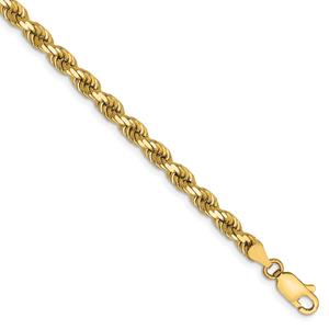 Gold Classics(tm) 4mm. 14kt. Diamond Cut Rope Chain Bracelet