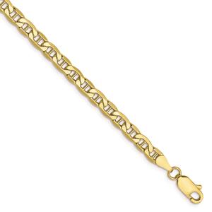 Mens Gold Classics(tm) 10kt. Semi-Solid Anchor 4mm Chain Bracelet