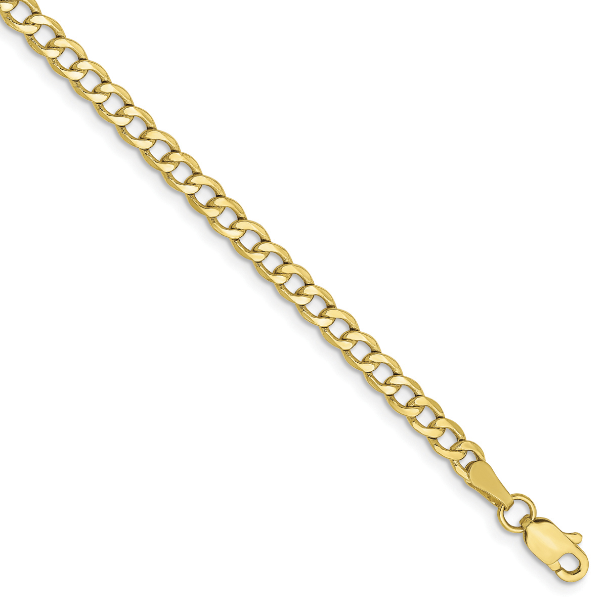 Unisex Gold Classics(tm) 10kt. 3.35mm Gold Curb Link Chain Bracelet