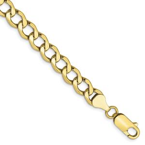 Mens Gold Classics(tm) 10kt. 6.5mm 7in. Semi-Solid Chain Bracelet