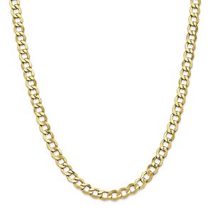 Mens Gold Classics(tm) 10kt. 6.5mm 7in. Semi-Solid Chain Bracelet alternate view