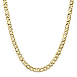 Mens Gold Classics(tm) 10kt. 7mm 8in. Semi-Solid Link Chain Bracelet
