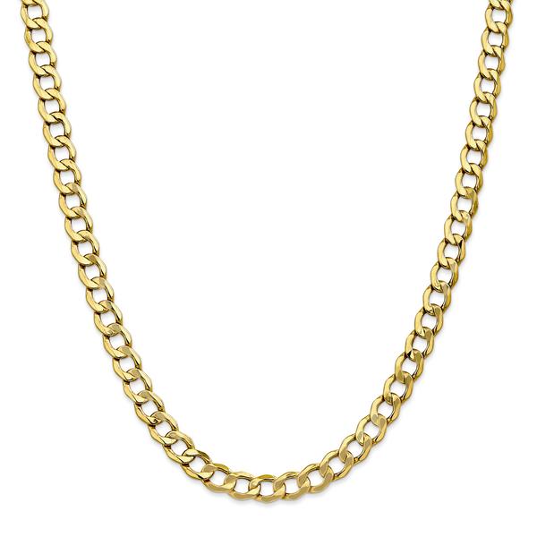 Mens Gold Classics(tm) 10kt. 7mm 8in. Semi-Solid Link Chain Bracelet