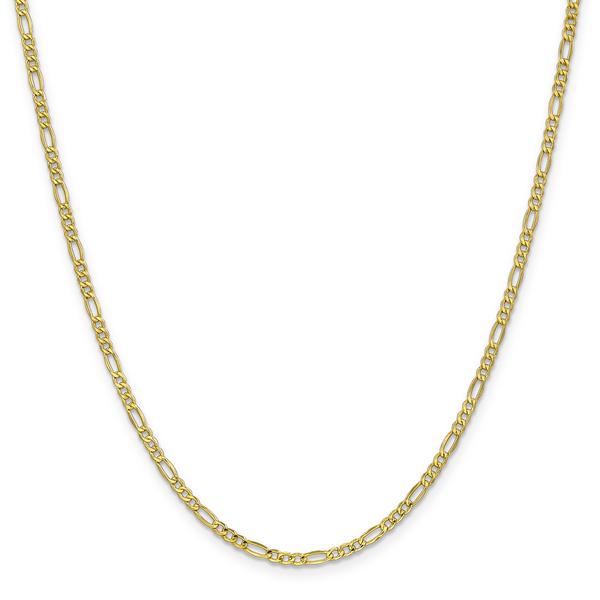 Gold Classics(tm)10kt. 2.5mm Semi-Solid Figaro Chain Ankle Bracelet alternate view