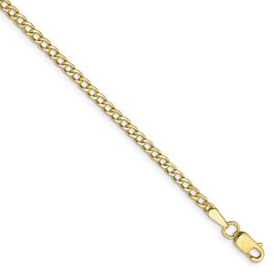 Gold Classics(tm) 10kt. Gold 2.5mm 10in. Link Chain Bracelet