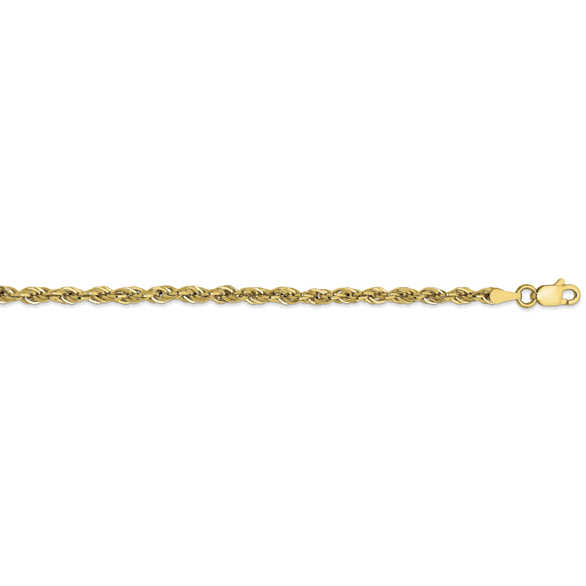Gold Classics(tm) 10kt. 7in. Semi-Solid Rope Chain Bracelet