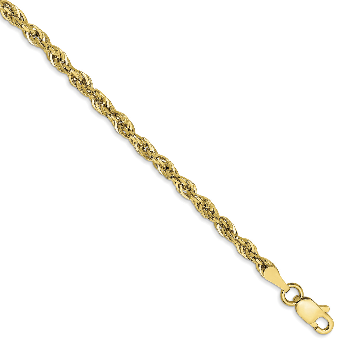 Gold Classics(tm) 10kt. 7in. Semi-Solid Rope Chain Bracelet