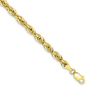 Mens Gold Classics(tm) 10kt. 7in. Semi-Solid Rope Chain Bracelet alternate view