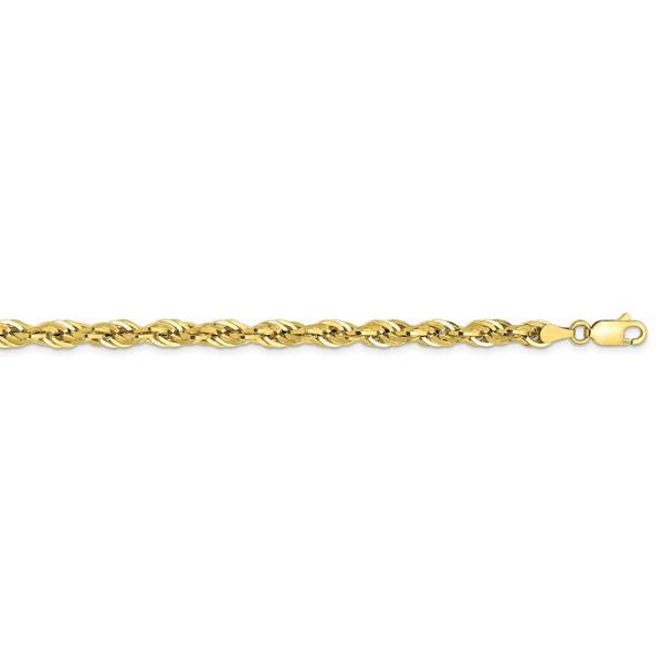 Mens Gold Classics(tm) 10kt. 8in. Semi-Solid Rope Chain Bracelet