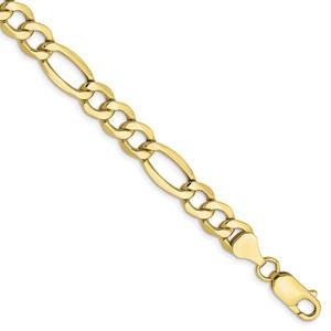 Mens Gold Classics(tm) 10kt. 7.3mm 8in. Figaro Chain Bracelet
