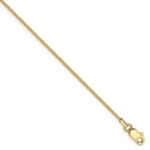 Gold Classics(tm) 10kt. Gold 0.9mm Box Chain Anklet Bracelet