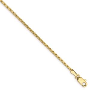 Gold Classics(tm) 10kt. Gold 1.3mm Box Chain Anklet Bracelet
