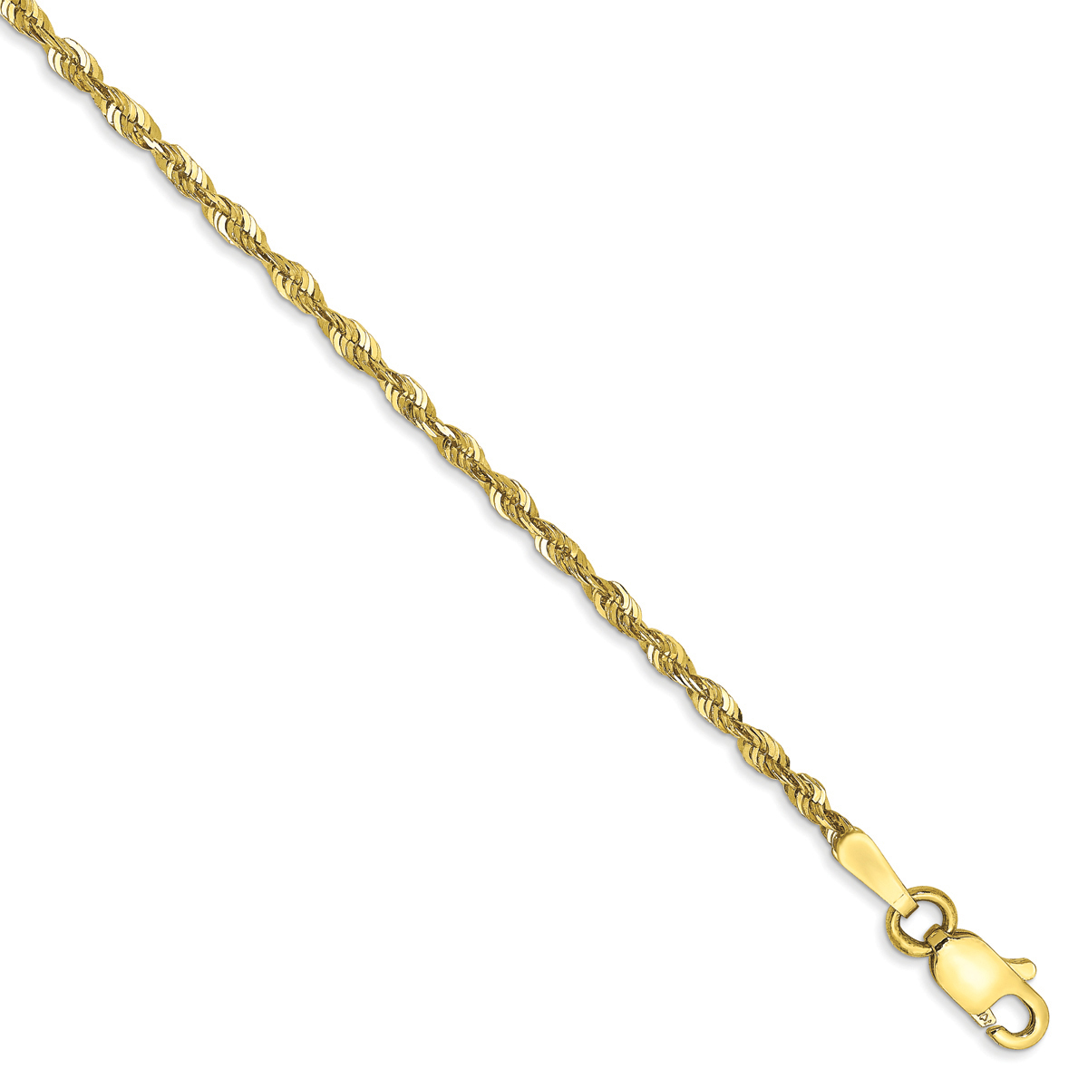 Mens Gold Classics(tm) 10kt. 8in. Extra-Light Rope Chain Bracelet