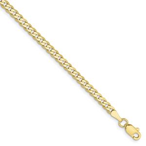 Gold Classics(tm)10kt. 2.9mm Flat Beveled Curb Chain Bracelet