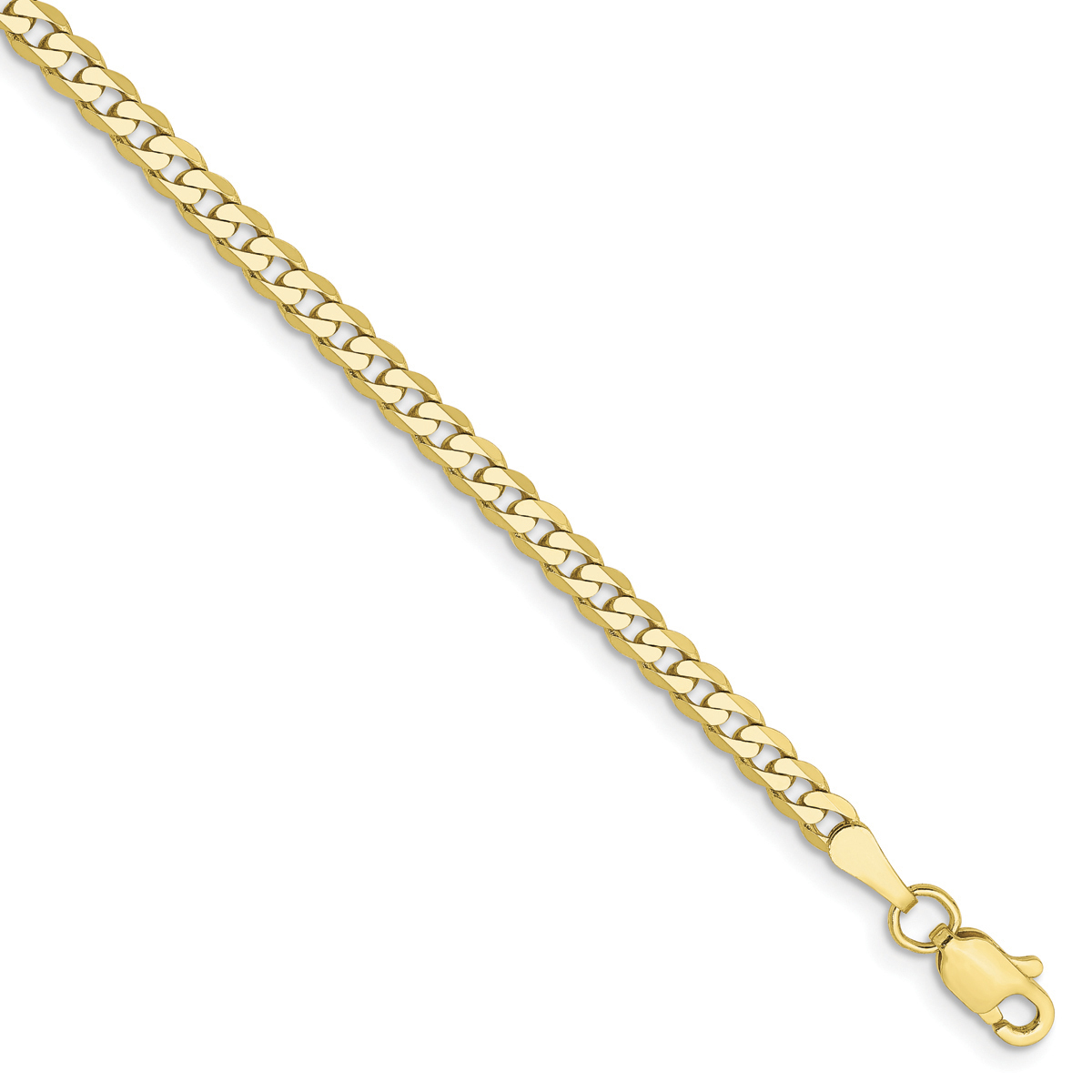 Unisex Gold Classics(tm)10kt. 2.9mm Flat Beveled Curb Chain Bracelet