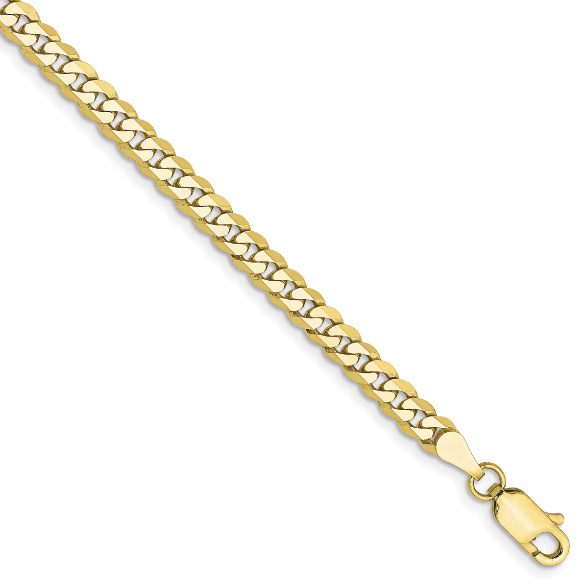 Unisex Gold Classics(tm)10kt. 3.2mm 8in. Flat Beveled Chain Bracelet