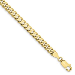 Mens Gold Classics(tm) 10kt. 4.75mm 9in. Flat Beveled Chain Bracelet