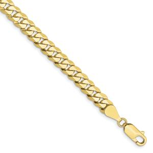 Mens Gold Classics(tm) 10kt. 5.75mm 8in. Flat Beveled Chain Bracelet