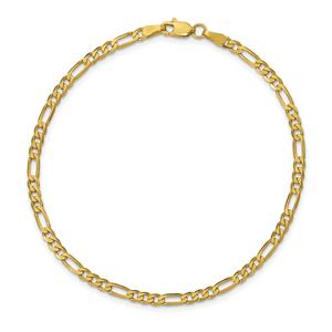 Gold Classics(tm)10kt 3.0mm 8in Concave Figaro Chain Bracelet