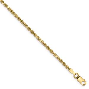 Gold Classics(tm) 10kt. 2mm 7in. Diamond-Cut Chain Bracelet