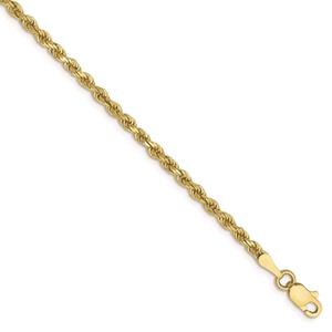 Gold Classics(tm) 10kt. 7in. Diamond-Cut Rope Chain Bracelet