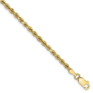 Mens Gold Classics(tm) 10kt. 2.75mm Diamond-cut Rope Chain Bracelet alternate view