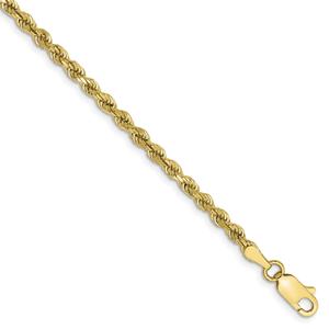 Mens Gold Classics(tm) 10kt. 2.75mm Diamond-cut Rope Chain Bracelet