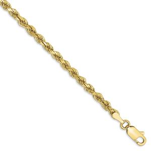Gold Classics(tm) 10kt. Yellow Gold 3mm Rope Chain Bracelet