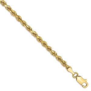 Gold Classics(tm) 10kt. 3mm 9in. Rope Chain Ankle Bracelet