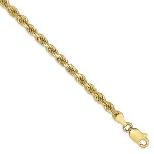 Mens Gold Classics(tm) 10kt. Semi-Solid Rope 8in. Chain Bracelet alternate view